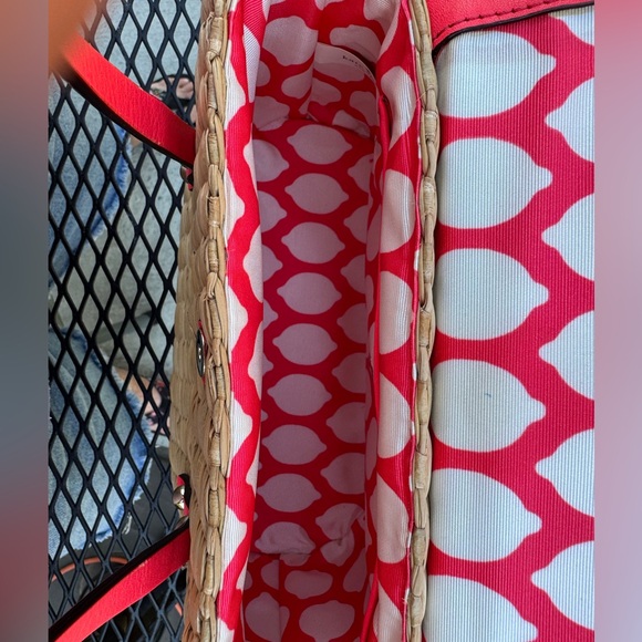 Kate Spade Luisa Straw and Red Leather Bag - Picture 10 of 12